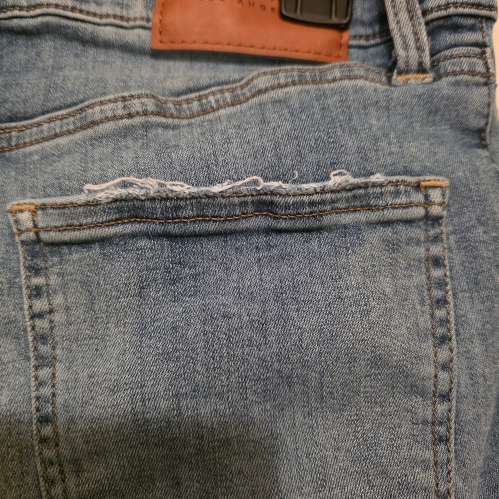 Lucky Brand MID RISE SUPER SKINNY AVA Light Blue Cropped Jeans size 10/30 A - Picture 3 of 10